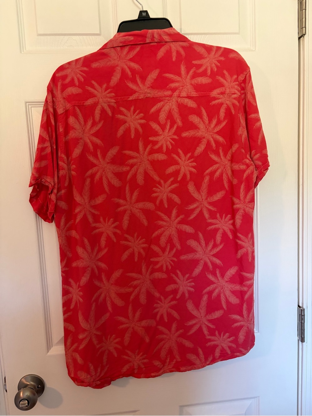 Men’s tropical button up with Palm Leaf Print in orange-Red - Picture 2 of 3
